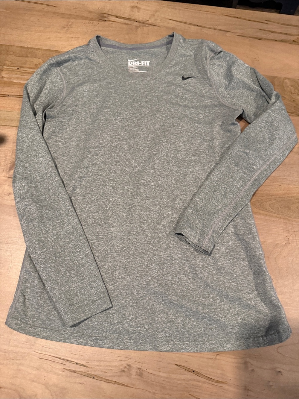 Nike Dri-FIT Long Sleeve Tee in Heather Gray